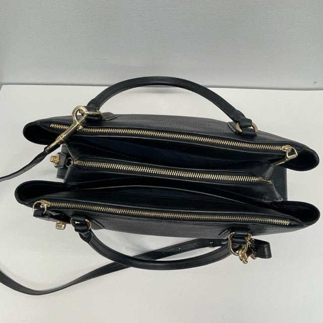 Coach Black Leather Pebbled Satchel Handbag