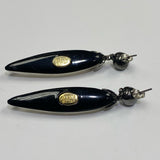 Alexis Bittar Long Textured Iridescent Stone Earrings