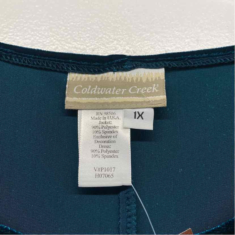 Coldwater Creek Size Xl Women's Green Solid Maxi Dress