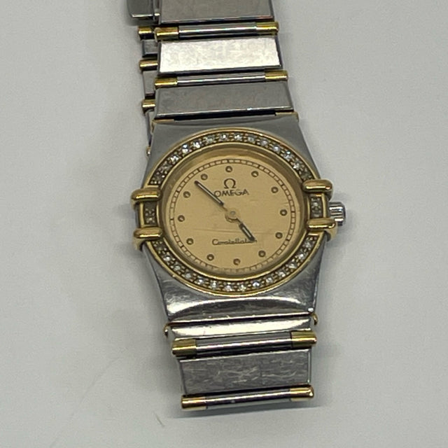 Omega Stainless Steel Wristwatch Constellation w/ Diamond 18ct Gold Diamond