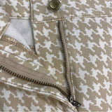 J.McLaughlin Size M-10 Women's Tan-White Houndstooth Skirt