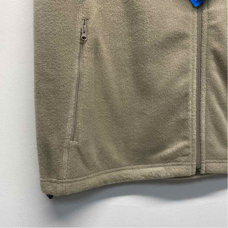 Columbia Size L Tan Fleece Polyester Solid Men's Vest