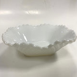 Bowl square milk glass