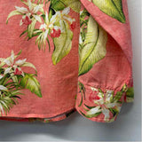 Tommy Bahama Size Xl Women's Coral-Multi Floral Button Up Shirt