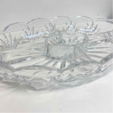 Royal Limited Clear Cut Crystal Divided Dish w Handles