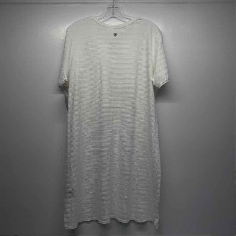 Kuhl Size Xl Women's White Textured Short Sleeve T-Shirt Dress