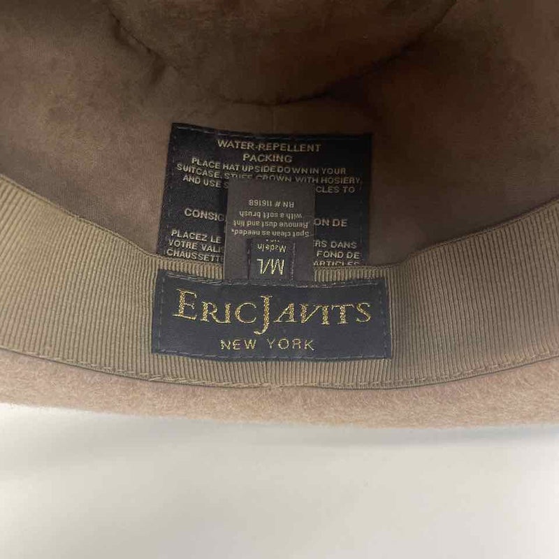 Eric Javits Tan Wool Tweed Western Hat