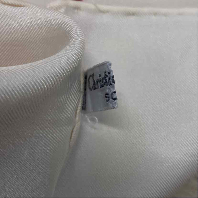 Christian Dior White-Pink Monogram Square Scarf