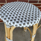 Pair of Counter Height Gray-White Rattan Stools