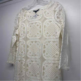 Felicity & Coco Size S Women's Offwhite Solid Long Sleeve Dress