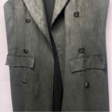 Peck & Peck Women's Size L Green Solid Maxi Cardigan Vest