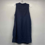 Quince Size M Women's Blue Solid Sleeveless Dress