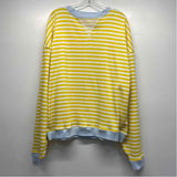 We the Free Women's Size M Yellow-Multicolor Stripe Crew Neck Sweatshirt