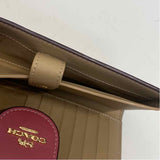 Coach Tan-Pink Signature Leather Bifold Wallet