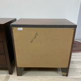 Brown Wood 3 Drawer Nightstand