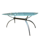 Silver Metal-GLass Table