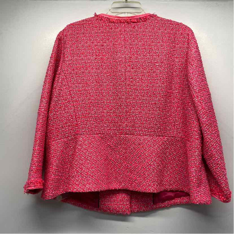 Talbots Women's Size 16W-2X Pink Tweed Button Up Jacket