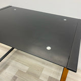 Black- Brown Wood-Glass Desk