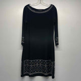 White House Black Market Size M Women's Black Beaded Shift Dress