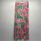 Lilly Pulitzer Size L Women's Pink-Multi Floral Halter Top and Pull OnMaxi Skirt