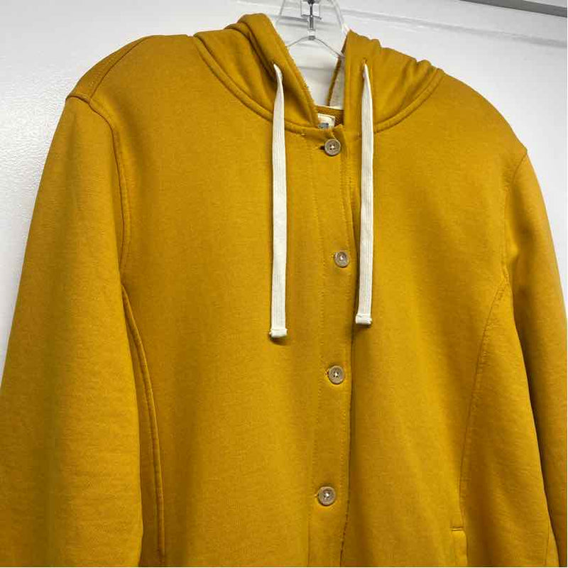 Carbon 2 Cobalt Women's Size L Yellow Solid Button Up Sweatshirt