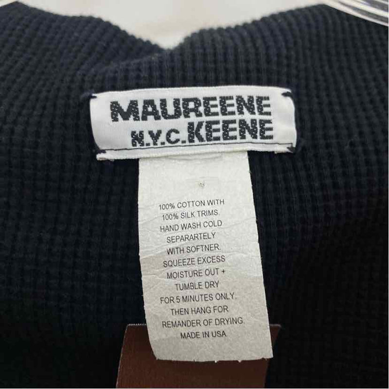 Maureene Keene N.Y.C. Size S Women's Black Applique 3/4 Sleeve Long Sleeve Top