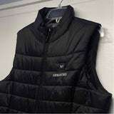 Venustas Women's Size L Black Solid Zip Up Vest