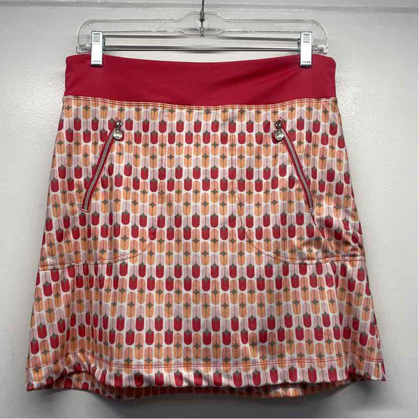 Daily Sports Size S Women's Coral-Multi Pattern Pull On Skort
