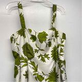 Jessica Howard Size 12-L Women's White-Green Floral Fit And Flare Dress