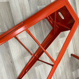 Tolix Orange Metal Solid Stool - Sold as a Pair