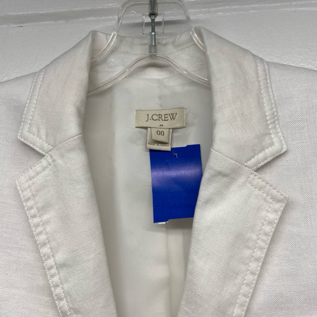 J.Crew Women's Size 00 White Solid Blazer Jacket
