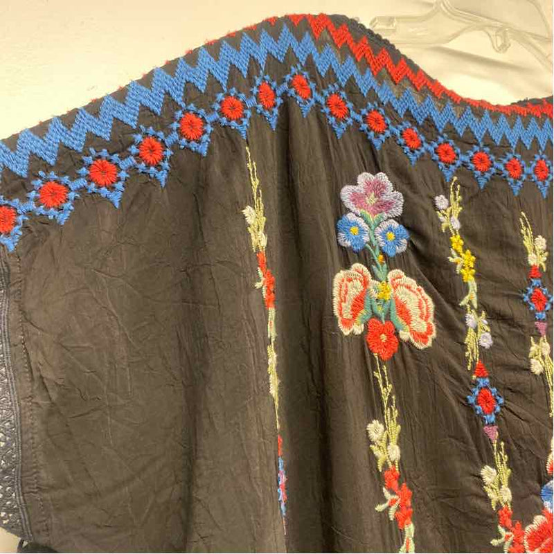 Johnny Was Size M Women's Black-Multi Embroidered Kurta Dress