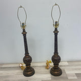 Table Top Copper- Floral  Lamp