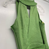 Next Size 12-M Women's Green Solid Faux Wrap Dress