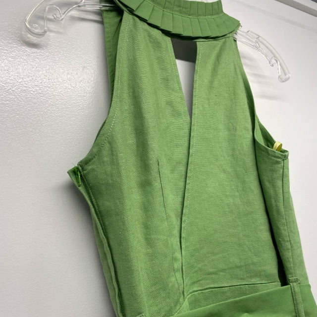 Next Size 12-M Women's Green Solid Faux Wrap Dress