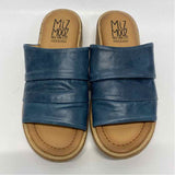Miz Mooz Size 37-6 Women's Blue Solid Slip On Sandals