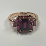 Rasberry Rhodolite 925 Rose plated Size 6 Ring