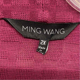 Ming Wang Size 2x Women's Magenta Pattern Open Front Sweater