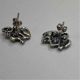 Sterling Silver Stud  Vine Leaf Design Earrings
