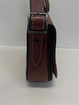Coach Burgundy Solid Leather Crossbody Handbag