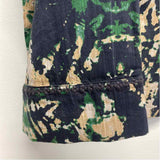 Mariacher Size L-M Women's Navy-Multicolor Pattern Button Up Shirt