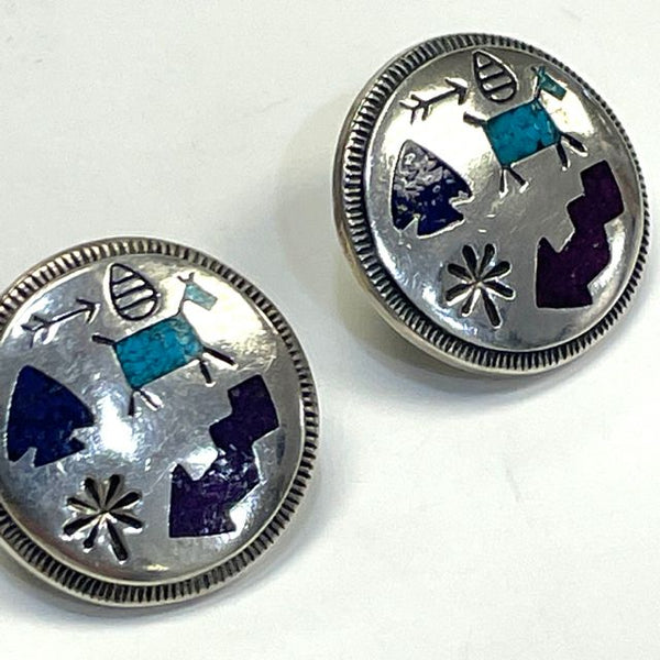 Carolyn Pollack Inlaid Button Earrings