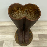 Riding boot umbrella ceramic stand
