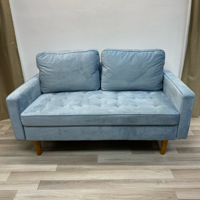 Teal Velvet Loveseat