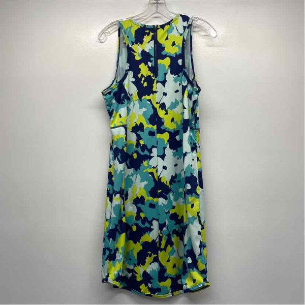 Title Nine Size M Women's Blue-Multi Pattern Sleeveless Shift Dress