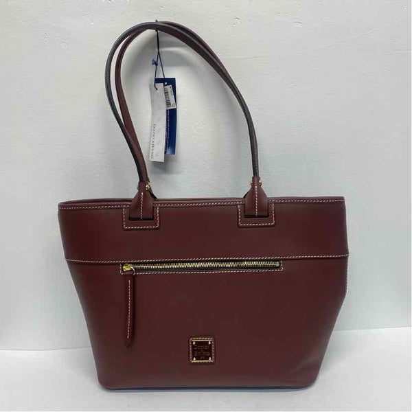 Dooney & Bourke Burgundy Leather Solid Satchel Handbag