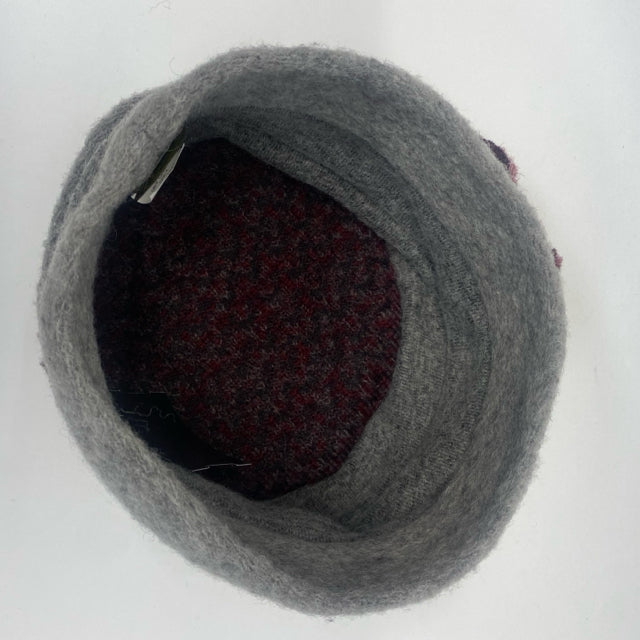 LaFenice Gray-Burgundy Wool Hat