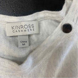 Kinross Size M Women's Light Gray Tweed Crew Neck Short Sleeve Top