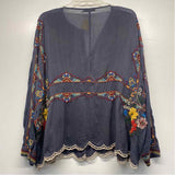 Johnny Was Size S Women's Blue-Multi Embroidered Tunic Blouse