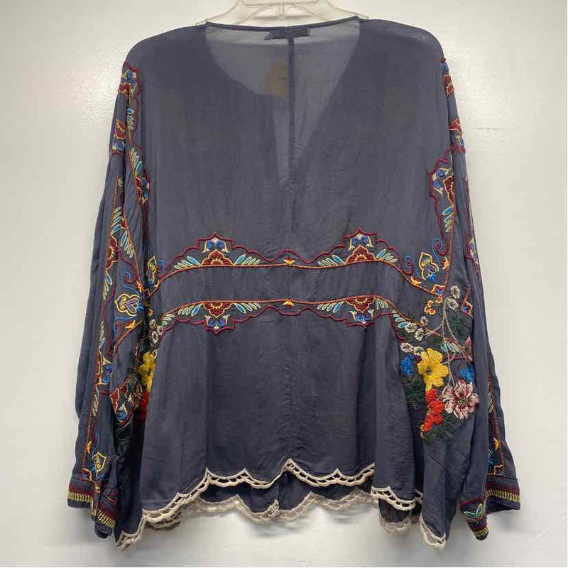 Johnny Was Size S Women's Blue-Multi Embroidered Tunic Blouse